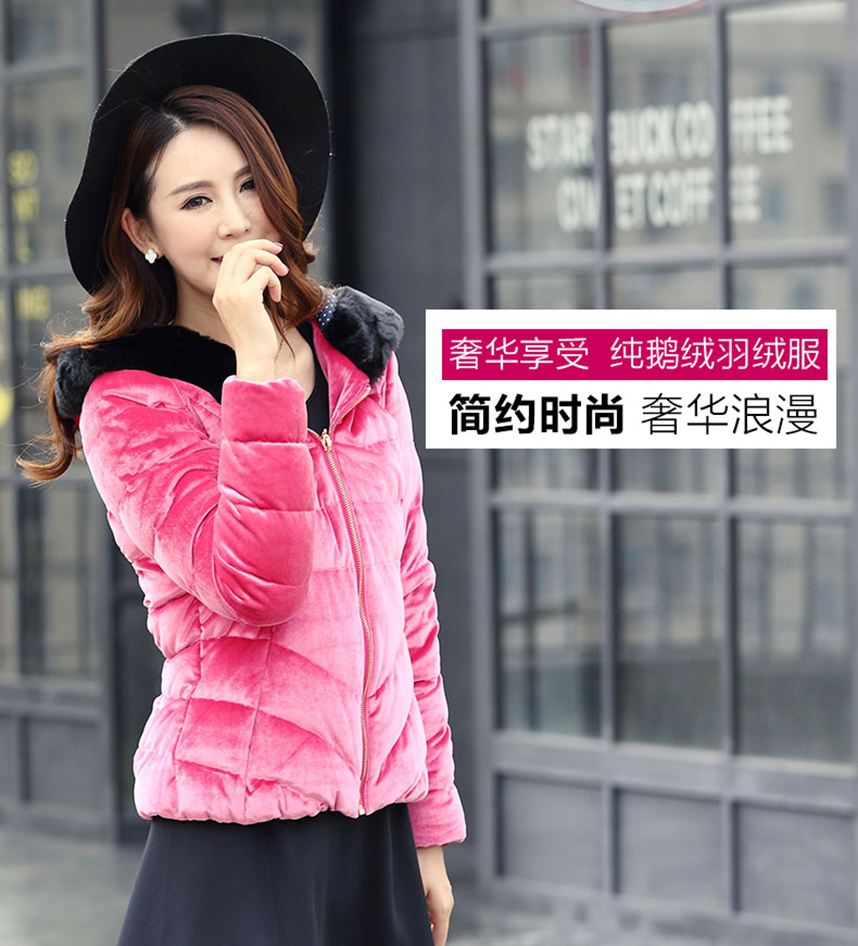 艾迪雅蘭仕新款羽絨服女冬季保暖鵝羽絨服修身短款鵝絨外套休閑